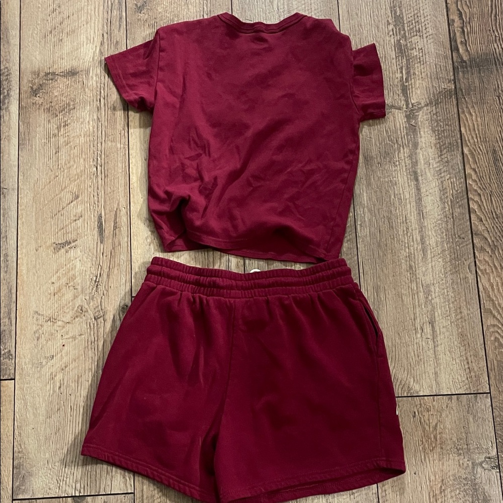 Dr Pepper Maroon Crop Top and Shorts Set - Picture 4 of 4